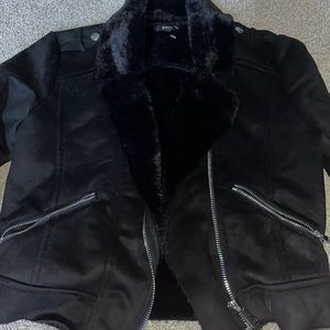 Blāshe black fur jacket